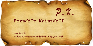 Pozsár Kristóf névjegykártya